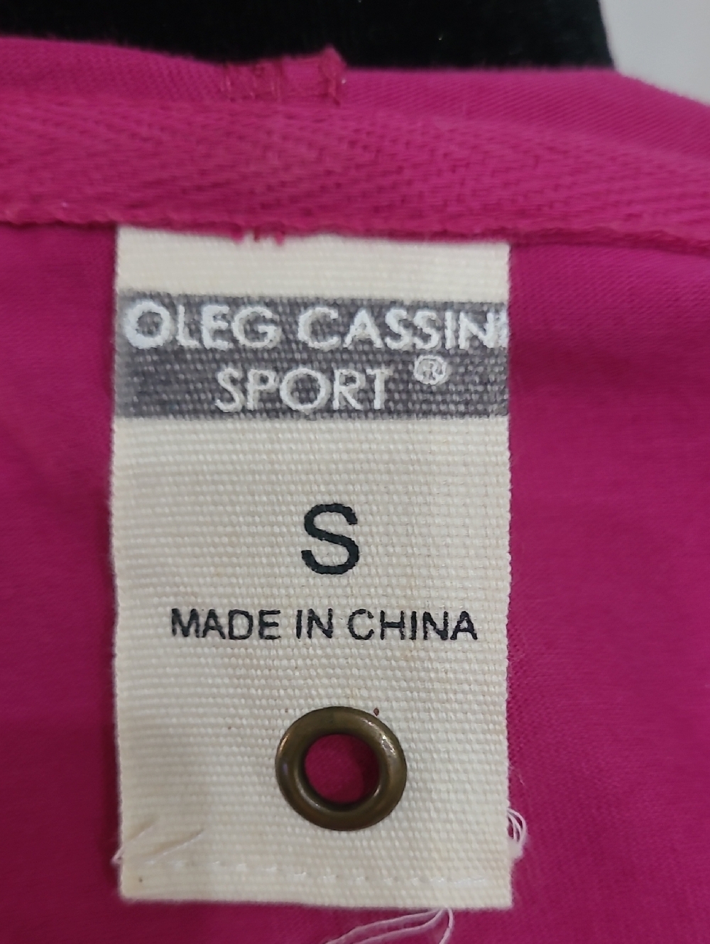 Oleg Cassini Sport Hot Pink Stud-Trim Hoodie Jacket Size Small - Picture 9 of 9